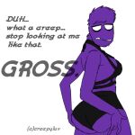  anthro breasts butt clothing creepyluv english_text five_nights_at_freddy&#039;s hand_on_butt human intersex intersex/male looking_at_viewer looking_back male mammal not_furry panties purple_guy_(fnaf) scottgames solo text underwear watermark 
