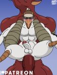  3:4 absurd_res anal animated anthro avian balls bird blin_(tloz) bouncing_balls duo full_nelson genitals hi_res male male/male moblin muscular muscular_male nintendo pecs penis penn_(tloz) pizzaozzy_(artist) rito short_playtime tears_of_the_kingdom the_legend_of_zelda 