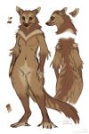  2023 2:3 anthro arm_tuft brown_body brown_fur cheek_tuft color_swatch crotch_tuft dated elbow_tuft facial_tuft featureless_crotch female fur green_eyes hi_res looking_at_viewer lostgoose mammal mouth_closed navel nude signature simple_background solo standing tan_body tan_fur tuft white_background 