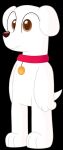  anthro bird_dog black_background brian_griffin brown_eyes canid canine canis collar collar_only domestic_dog family_guy fur hi_res hunting_dog labrador male mammal nude rainboweevee red_collar retriever simple_background solo tail vector white_body white_fur white_tail 