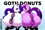  anus big_butt blue_eyes bodily_fluids butt clothing duo female feral friendship_is_magic genitals goth hasbro hi_res huge_butt legwear my_little_pony purple_body purple_eyes pussy rarity_(mlp) stockings sweat tail thedeathcrow05 twilight_sparkle_(mlp) white_body 