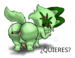  &iquest;quieres? 2022 anus balls big_butt black_eyes bodily_fluids butt cum digital_media_(artwork) drugged drugs feral fur generation_9_pokemon genital_fluids genitals green_body green_ears green_fur green_tail half-closed_eyes leaking leaking_anus leaking_cum looking_at_viewer looking_back male marijuana meme narrowed_eyes nekoni nintendo object_in_ass on_ground penis pink_nose pokemon pokemon_(species) quadruped red_sclera simple_background smile smoke solo spanish_text sprigatito substance_intoxication tail teeth text tongue white_background 