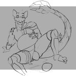  anthro barioth belly big_belly big_teeth bodily_fluids capcom clothed clothing egg flying_wyvern genital_fluids hi_res male monochrome monster_hunter oviposition partially_clothed pussy_juice sketch solo topazknight vaginal_oviposition 