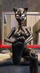  absurd_res breasts clothing domestic_cat feet felid feline felis female foot_fetish foot_focus hi_res human kurolatex latex latex_clothing looking_at_viewer mammal rubber rubber_clothing rubber_suit solo 