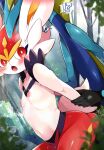  ?! anthro arm_pull blue_body blush breasts cinderace duo female female_penetrated forest from_behind_position fur generation_8_pokemon hi_res inteleon interspecies lagomorph male male/female male_penetrating male_penetrating_female mammal nintendo nipples open_mouth outside penetration plant pokemon pokemon_(species) prison_guard_position prrrrrrmine reptile scalie sex slim small_breasts tree white_body white_fur wrist_grab 
