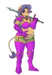  anthro armor big_breasts bikini_armor breasts bumpywish catfolk felid gynomorph hasbro hi_res inflated_belly inflation intersex leonin lion magic:_the_gathering mammal melee_weapon pantherine pink_armor pink_eyes slime_inflation solo sword unconvincing_armor unusual_coloring weapon wizards_of_the_coast 