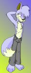  blue_body blue_fur bottomwear canid canine canis clothing denim denim_clothing fur jeans jumpstart_games lupe_(neopets) male mammal neopet_(species) neopets pants tabbiewolf wolf 