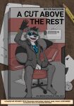  accessory amputee book_cover clothing cock_ring cover disability genitals hi_res humanoid_genitalia humanoid_penis jewelry mammal necktie obrien_(artist) penis penis_accessory penis_jewelry procyonid raccoon ristin sitting suit 