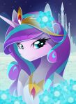  2017 absurd_res accessory aged_up basykail blue_eyes blue_highlights bust_portrait crown crystal_empire digital_drawing_(artwork) digital_media_(artwork) equid equine eyebrow_through_hair eyebrows eyelashes female feral flower_accessory flurry_heart_(mlp) friendship_is_magic glowing grin hair hair_accessory hasbro headgear hi_res highlights_(coloring) horn jewelry lidded_eyes looking_at_viewer mammal multicolored_hair my_little_pony pink_body portrait purple_hair regalia smile solo tiara translucent translucent_hair two_tone_hair winged_unicorn wings 
