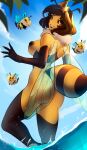  absurd_res anthro art-abaddon arthropod bee breasts brown_hair female hair hi_res hymenopteran insect nipples nude solo wings yellow_body yellow_eyes 