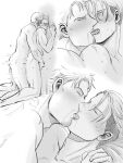  2boys anal ass bara blush closed_eyes completely_nude couple facial_hair french_kiss kiss looking_at_another male_focus multiple_boys multiple_views muscular muscular_male nude porco_galliard reiner_braun sex sex_from_behind shingeki_no_kyojin short_hair sidecut tongue tongue_out yamuzo_(yamyamzozo) yaoi 