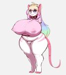  absurd_res anthro big_breasts bottomless breasts clothed clothing female genitals hi_res huge_breasts mammal mouse murid murine nipple_outline patricia_(plankboy) plankboy pussy rodent solo thick_thighs wide_hips 