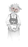  anthro apron canid canine canis clothing domestic_dog eyewear female fluffy foresttherotten glasses hi_res mammal neck_tuft plant plant_pot potted_plant red_eyewear red_glasses smile smiling_at_viewer solo tuft 