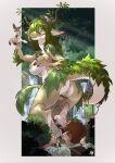  anthro anus avian ayemev bird branch branch_horn breasts claws dragon duo elemental_creature female feral fetal flora_fauna forest genitals green_hair hair hi_res human male mammal nature nipples outside plant plant_horn pseudo_horn pussy scales tan_body tan_scales toe_claws tree waterfall 