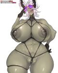  &lt;3_glasses abs anthro areola big_areola big_breasts blue_eyes blush breasts female girlsay grey_body hair hi_res huge_breasts mineru muscular muscular_female nintendo solo the_legend_of_zelda thick_thighs white_hair zonai 