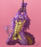  absurd_res anomalocarid anomalocaris arthropod bdsm bondage bound cage crustacean hi_res invalid_tag marine purple restraints rope rope_bondage rope_harness shrimp 