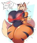  absurd_res anthro arcanine areola big_breasts black_body black_fur breasts canid canine canis clothing female fur generation_1_pokemon genitals hair hi_res huge_breasts inner_ear_fluff mammal multicolored_body multicolored_fur navel neck_tuft nintendo nipples nonarycubed nude orange_body orange_fur pokemon pokemon_(species) pokemorph red_eyes simple_background solo thick_thighs tuft wide_hips 