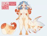  anthro breasts dcayorcus digital_media_(artwork) female fish genitals hair herm hi_res intersex marine model_sheet nude penis piercing pussy solo tentacles text wide_hips 