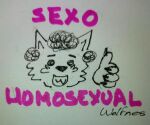  3:4 anthro canid canine canis curled_hair esteban_(wolfnes) gesture hair hi_res invalid_tag looking_at_viewer male mammal marker_(artwork) meme pen_(artwork) reaction_image signature smile smiling_at_viewer solo spanish_text text thumbs_up traditional_media_(artwork) translated wolf wolfnes 