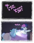  bed bonbon_(mlp) comic dialogue duo equid equine female feral friendship_is_magic furniture hair hair_over_eyes hasbro hi_res horn lyra_heartstrings_(mlp) mammal my_little_pony unicorn wet_hair witchtaunter 
