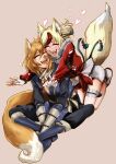  absurdres animal_ears father_and_daughter fire_emblem fire_emblem_fates fox_ears fox_tail highres japanese_clothes kaden_(fire_emblem) kitsune mothman1930 non-web_source self-upload selkie_(fire_emblem) tail 