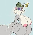  animaniacs anthro areola big_breasts big_butt breasts butt clothing female flower frown genitals green_eyes hat headgear headwear hi_res huge_breasts huge_butt looking_at_viewer mammal mature_anthro mature_female multicolored_body narrowed_eyes nipples nondelismell nude pink_areola pink_nipples plant pussy rodent sagging_breasts sciurid slappy_squirrel solo thick_thighs tree_squirrel two_tone_body warner_brothers 