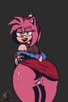  absurd_res amy_rose anthro butt eulipotyphlan female fur genitals green_eyes hedgehog hi_res mammal mobian_hedgehog omegamax pink_body pink_fur pussy sega solo sonic_the_hedgehog_(series) the_murder_of_sonic_the_hedgehog 