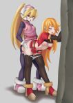  2girls absurdres ass_grab bardanv3 bent_over black_thighhighs blonde_hair blue_eyes bodystocking breasts ciel_(mega_man) closed_eyes clothes_lift commission commissioner_upload elf_(mega_man_zero) futanari grabbing_another&#039;s_ass groping helmet high_heels highres leaning_on_object long_hair mega_man_(series) mega_man_zero_(series) multiple_girls non-web_source open_mouth original ponytail sex sex_from_behind short_sleeves skirt skirt_lift sleeveless small_breasts thighhighs torn_clothes undershirt vaginal vest white_background yuri 