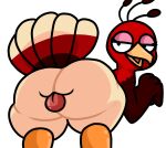  ambiguous_gender avian bent_over big_butt bird butt butt_mouth cat_smile galliform half-closed_eyes hi_res lewdewott looking_back miitopia narrowed_eyes open_mouth phasianid presenting presenting_hindquarters solo tongue tongue_out turkey twerkey 