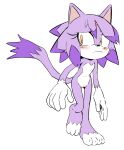  blaze_the_cat blush body_blush breasts countershading embarrassed featureless_breasts felid feline female flat_chested fur genitals hair_down mammal nude paws purple_body purple_fur pussy pussy_blush sega solo sonic_the_hedgehog_(series) standing tail walking yellow_eyes 