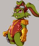  anthro bucky_o&#039;hare bucky_o&#039;hare_(series) bulge clothing dandi eyewear fur gloves goggles green_body green_fur handwear lagomorph leotard leporid male mammal rabbit solo tuft 