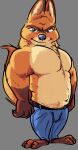  absurd_res anthro barazoku canid canine clothed clothing disney fox hi_res looking_at_viewer male mammal muscular muscular_male nick_wilde solo tangerine_(artist) topless zootopia 