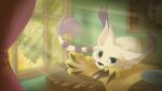  ambiguous_gender anthro bandai_namco book claws clothing digimon digimon_(species) digivice fangsofwhite felid feline furniture gabumon gatomon gloves handwear hi_res light light_beam lying mammal painting solo sunbeam sunlight table 