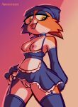  anthro arm_warmers armwear aweeeson bottomless breasts calico_cat clothed clothing domestic_cat epic_games eyelids felid feline felis female fortnite fur garter_straps genitals hi_res legwear lingerie maid_apron mammal meow_skulls_(fortnite) multicolored_body multicolored_fur nipples pussy skimpy solo standing stockings thigh_highs tongue tongue_out yellow_eyes 