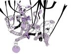  2023 animatronic anthro biped bow_accessory canid canine claws digital_media_(artwork) female five_nights_at_freddy&#039;s five_nights_at_freddy&#039;s_2 grey_body hi_res looking_at_viewer machine mammal mangle_(fnaf) nsfuwu4 purple_body robot scottgames simple_background solo toe_claws tongue tongue_out white_background white_body wire 