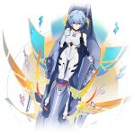  1girl ayanami_rei blue_hair bodysuit cockpit crossover from_above full_body honkai_(series) honkai_impact_3rd interface_headset neon_genesis_evangelion official_art pilot_suit plugsuit rebuild_of_evangelion red_eyes short_hair sitting solo third-party_source white_bodysuit 