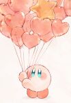  :o balloon blue_eyes guarani_(muku_6930) heart holding holding_balloon kirby kirby_(series) looking_at_viewer simple_background solo star_(symbol) 
