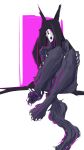  2023 absurd_res anthro biped black_body black_fur black_hair black_sclera bone canid canine claws digital_media_(artwork) female finger_claws fur hair hi_res long_hair malo mammal pink_background scp-1471 scp-1471-a scp_foundation simple_background sitting skull skull_head solo toe_claws white_background white_eyes yamabat yamagah 