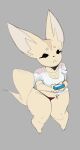  aggretsuko anthro breasts brown_body brown_fur canid canine cellphone cleavage clothed clothing female fenneko fox fur hi_res mammal phone rottenarmor sanrio shirt small_feet smartphone solo thick_thighs thong topwear underwear 