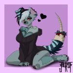  absurd_res anthro big_breasts breasts canid canine clothed clothing digital_media_(artwork) female hair hi_res jackpotyeen mammal solo 