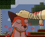  blood bodily_fluids canid canine canis care embarrassed eyes_closed female feral forest fox human invalid_tag male mammal microsoft minecraft mojang plant rickstasovmegraton smile tree vixy_(hyilpi) wolf wolfs xbox_game_studios 
