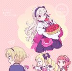  1boy 1girl alternate_costume ascot blonde_hair blush corrin_(female)_(fire_emblem) corrin_(fire_emblem) dress elise_(fire_emblem) fire_emblem fire_emblem_fates hair_between_eyes hairband highres hiyori_(rindou66) leo_(fire_emblem) long_hair long_sleeves looking_at_viewer open_mouth pointy_ears puffy_sleeves purple_eyes red_eyes sakura_(fire_emblem) smile thought_bubble twintails white_hair 
