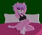  andrea_(honibnuuy) anthro bed bedroom_eyes big_breasts black_bra black_clothing black_underwear bottomless bra bra_only breasts clothed clothing felid feline female furniture hi_res honibnuuy mammal narrowed_eyes seductive solo solo_focus thick_thighs underwear underwear_only 