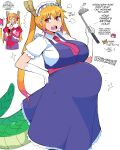  animal_humanoid belly big_belly blonde_hair blush blush_lines clothing dialogue dragon dragon_humanoid duo eyes_closed female hair hi_res horn horned_humanoid human humanoid imagination kitchen_utensils kobayashi_(dragon_maid) ladle lewdlemage maid_headdress maid_uniform mammal miss_kobayashi&#039;s_dragon_maid open_mouth pink_hair praying pregnant pregnant_female red_eyes simple_background smile sound_effects standing tail teeth text thought_bubble tohru_(dragon_maid) tools uniform 
