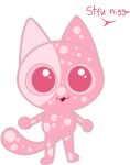  :3 alpha_channel ambiguous_gender domestic_cat felid feline felis gooblie_2 mammal markings open_mouth pink_body pink_eyes polka_dots racial_slur silly simple_background smile solo tail text toony transparent_background white_markings 