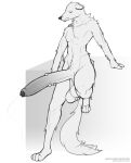  absurd_res anthro balls batmanholecover big_penis bodily_fluids borzoi canid canine canis clenched_teeth domestic_dog eyes_closed foreskin genital_fluids genitals hi_res huge_penis hunting_dog hyper hyper_genitalia hyper_penis leaning_on_object long_penis male mammal masturbation penis precum raised_leg saggy_balls sighthound solo solo_focus teeth 