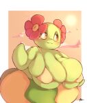  beach bellossom big_breasts blush blush_lines bra breasts clothing female flower generation_2_pokemon hi_res lightmizano nintendo plant pokemon pokemon_(species) seaside short_stack slightly_chubby solo thick_thighs tight_bra tight_clothing tight_fit underwear 