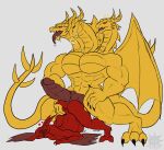  2_penises 3_heads abdominal_bulge abs anal anal_penetration anthro balls biceps big_butt bodily_fluids bulge butt claws daikuhiroshiama dominant dominant_male dragon drooling duo erection genitals godzilla_(series) hi_res horn hydra kaiju king_ghidorah male male/male male_penetrated male_penetrating male_penetrating_male monster multi_genitalia multi_head multi_penis muscular muscular_anthro muscular_male nude open_mouth pecs penetration penile penis pteranodontid pterosaur reptile rodan_(toho) saliva scalie sex tail teeth toho tongue tongue_out wings 