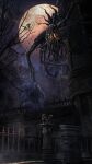  1other amygdala bloodborne building copyright_name eldritch_abomination highres holding monster moon no_humans outdoors scenery simone_kumkum sky standing tentacles 