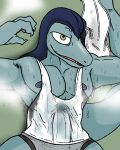  absurd_res anthro bodily_fluids disney hi_res illegaleel lizard male muscular muscular_anthro muscular_male nipples pecs reptile scalie septarian solo star_vs._the_forces_of_evil sweat toffee_(svtfoe) 